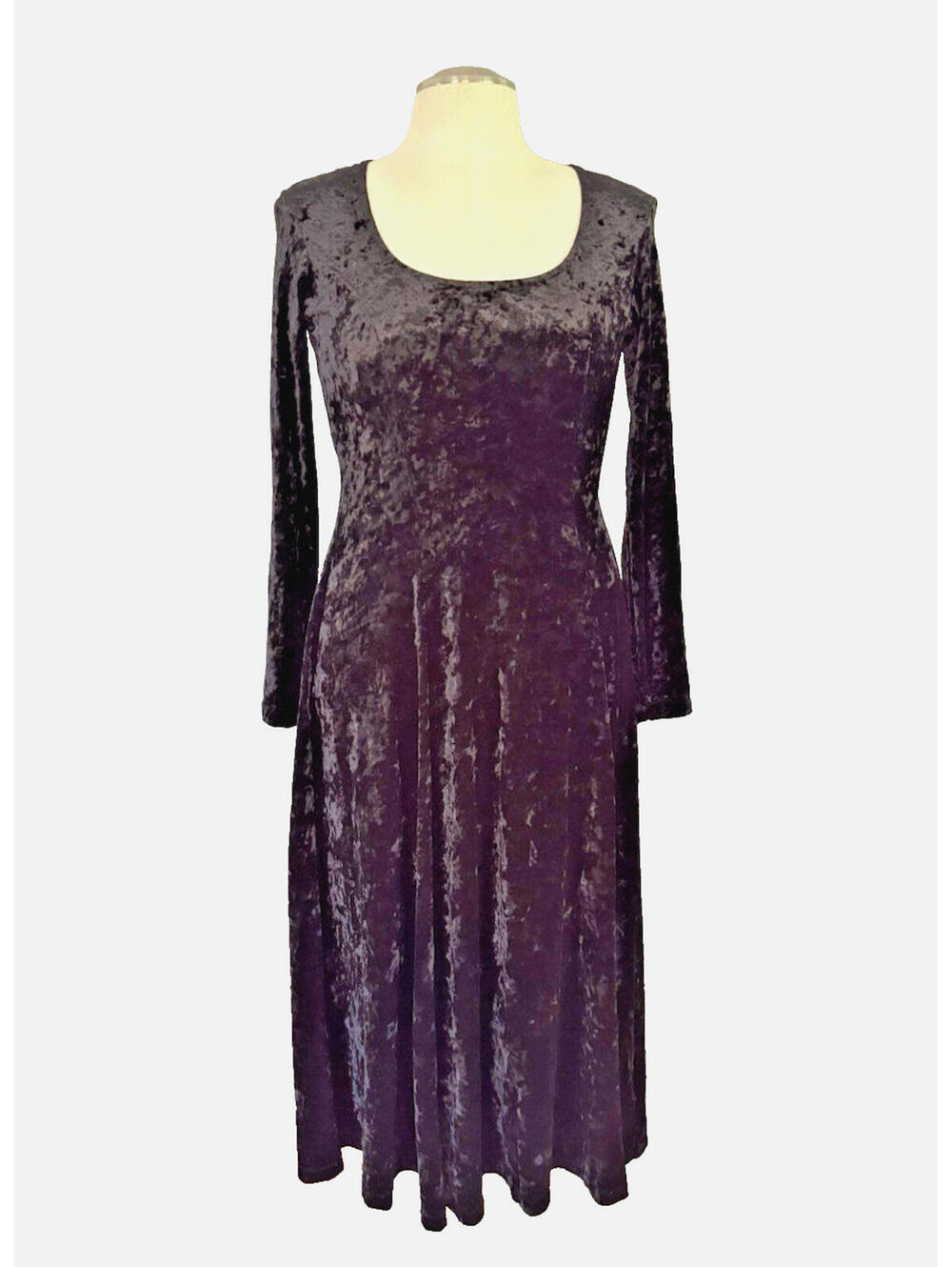 Jumping Joy Black Velvet Stretch Gothic Medieval Renaissance Dress Sz L EUC